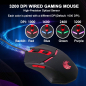 Preview: 6 Tasten 3600DPi Optische USB PC Notebook Maus Gaming Gamer Spieler Mouse 4-Farben-LED