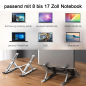 Preview: Macbook Ständer Aluminium Notebook Tablet Halterung Höhen einstellbar von 8-17" Displays