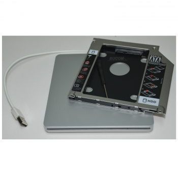 2. HDD SSD Optibay Festplatte Einbaurahmen Caddy für MacBook PRO Superdrive USB Gehäuse Super Slim Slot-in DVDRW
