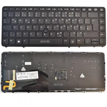 Tastatur für HP Elitebook 840 740 G1 G2 745 750 750 G1 850 G2 DE Keyboard mit Beleuchtung schwarz