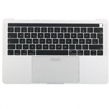 Topcase Handauflage mit Tastatur Touchpad und Touchbar für Macbook Pro 13" Retina A1989 2018-2019 Silber