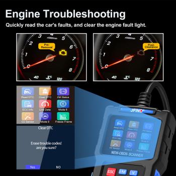 JF700 OBD 2 AUTO Scanner Diagnose Adapter Fehler lesen und löschen mit Display