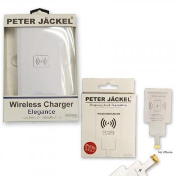 Wireless Charger Elegance W-LAN Ladegerät Kabellos Ladestation mit Lade Charging Receiver Qi Quick Adapter für Apple iPhone 5 6 6Plus 7 7Plus