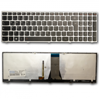 Tastatur für IBM Lenovo Ideapad Z51-70 M50-70 Z50-70 Z50-75 E50-80 E51-80  mit Beleuchtung silber