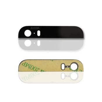 Für iPhone 5S Backcover Kamera Abdeckung Rückschale Oben Glas Leiste Gehäuse Selbstklebend Schwarz