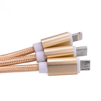 USB Ladekabel 3in1 für iPhone Samsung Tablet iPad HTC LG Schnell Multi Lade Kabel