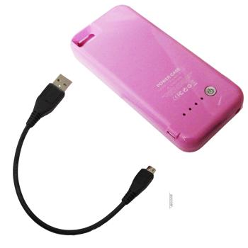 Lade Schale Powerbank Battery Case Akku mit Schale Hülle Powerbank für Apple iPhone 5 Pink