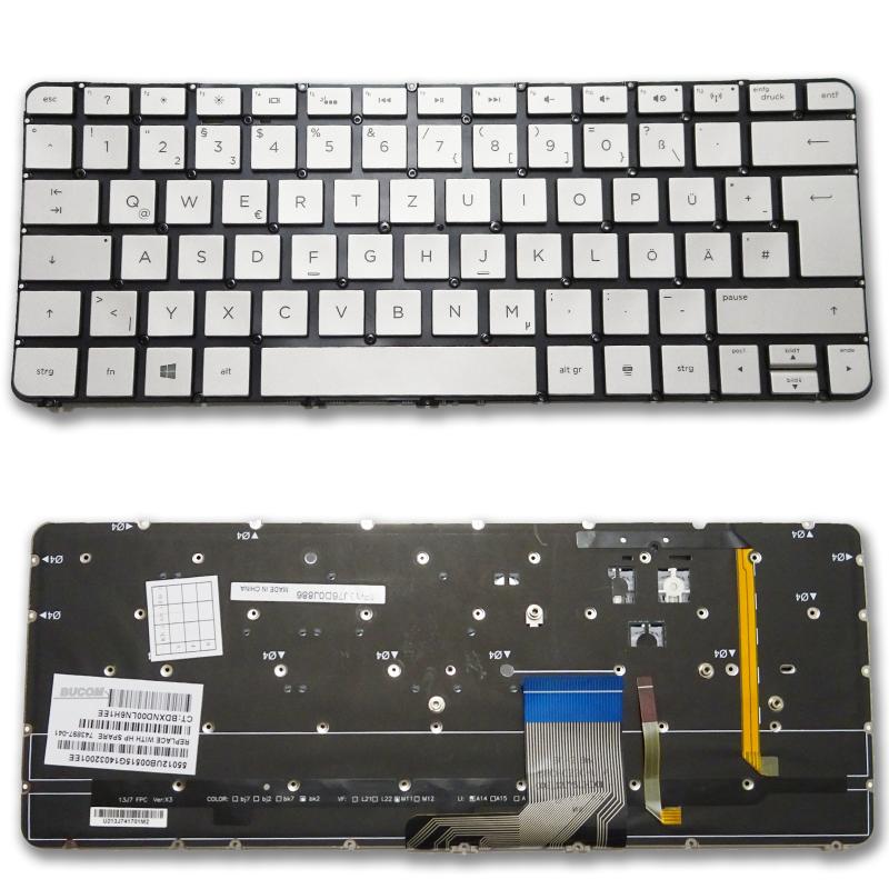 HP 13-3000 Spectre 13 Tastatur 13-3xxx Serie mit Bel​euchtung DE Keyboard