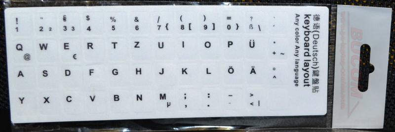 Deutsche Tastatur Aufkleber Layout für Asus EEEPC Stick Weiß