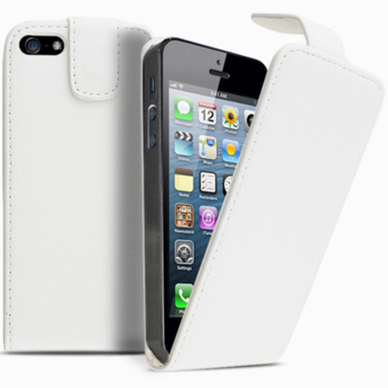 iPhone 5 HandyTasche Cover Bumper Flip Case weiss