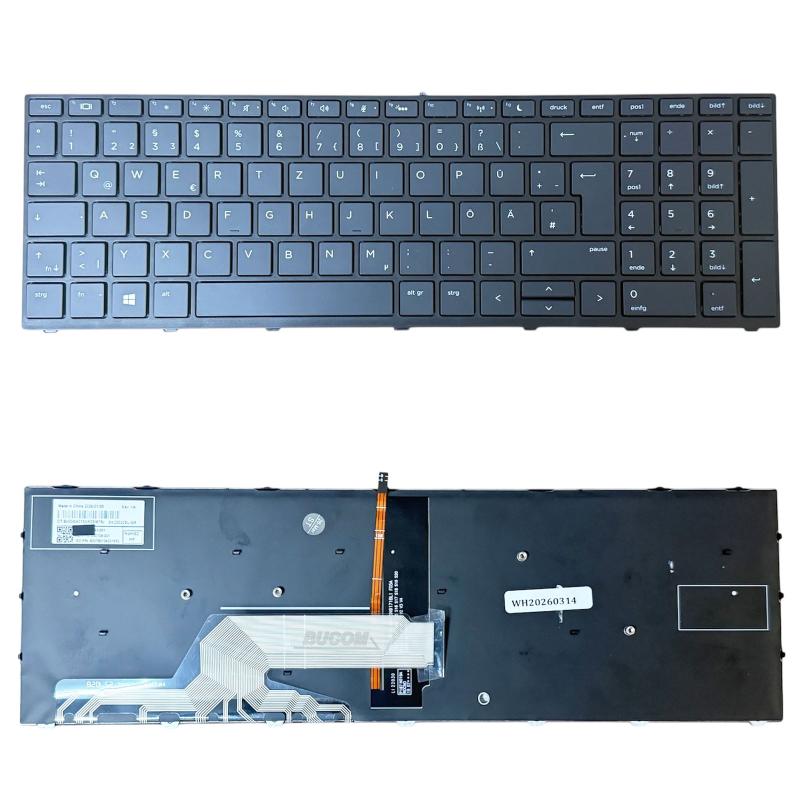 Tastatur für HP ProBook 650 655 G4 G5 450 455 470 G5 mit Backlit schwarz