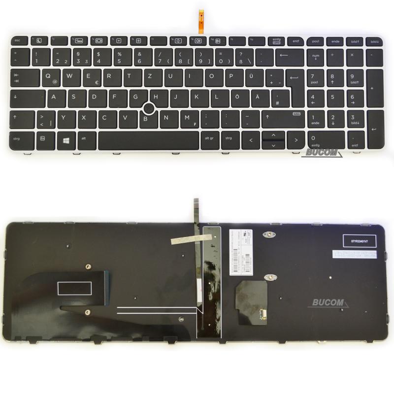 HP EliteBook 755 850 G3 G4 ZBook 15u Tastatur mit Backlight und Trackpoint DE Keyboard