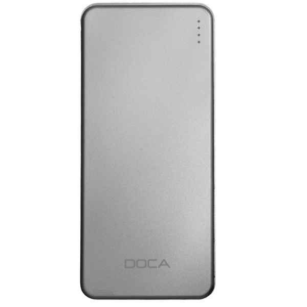 Doca Dual USB Power Bank Slim Design 5000mAh Externer Power Akku für Smartphone Tablet mit LED Leuchte für Ladestand