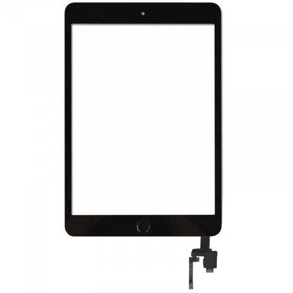 Display Glas für Ipad Mini 3 IC Chip Touch Home Button Screen Front Scheibe Digitizer schwarz A1599 A1600
