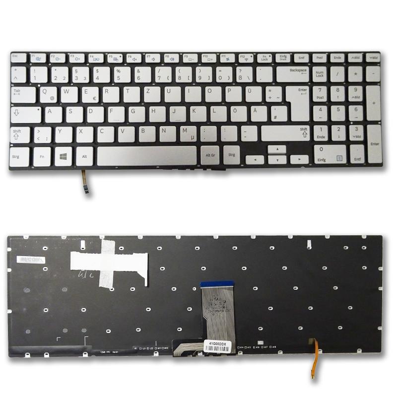 Tastatur für Samsung NP880Z5E NP670Z5E NP870Z5E NP780Z5E silber Keyboard mit Backlight