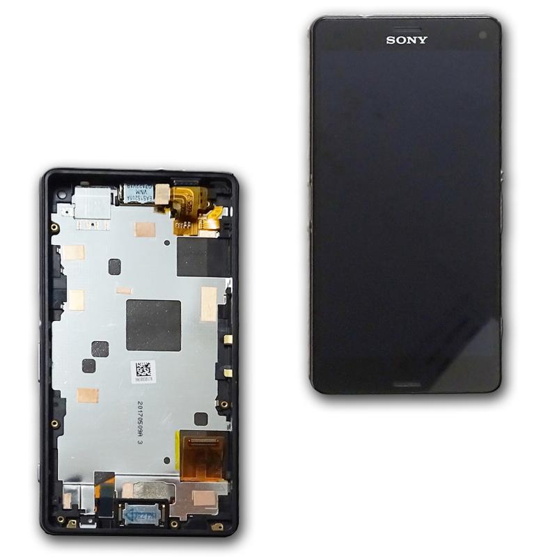 Sony Xperia Z3 Compackt Mini D5803 5833 Display mit Gehäuse und Inhalt Rahmen Frame Flex Kabel schwarz