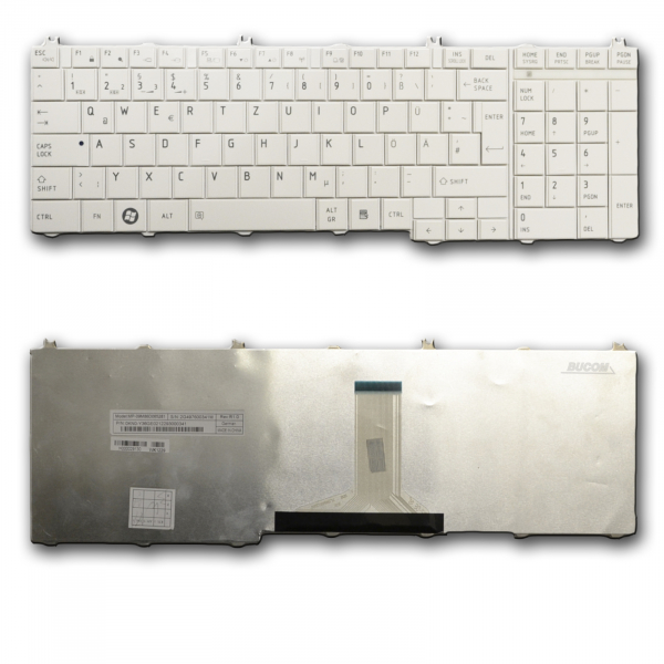 Tastatur für Toshiba Satellite DE Keyboard weiss C650 C655 C650D C665D C670D C675D L650 L655 L655D L670 L670D L675 L675D L750 L750D L755 L755D L770 L770D  L775 L775D B350 T350