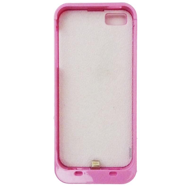 Lade Schale Powerbank Battery Case Akku mit Schale Hülle Powerbank für Apple iPhone 5 Pink