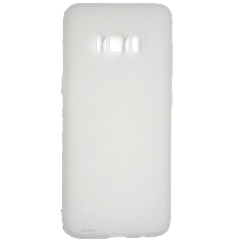 Silikon Case Schutz Hülle Schale für Samsung S8 Cover Rückseite Handyhülle Ultra Dünn weiss Transparent
