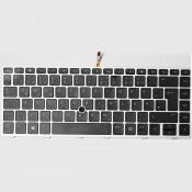 Tastatur für HP Elitebook 745 840 G5 G6 L14377-041 mit Backlight Silber Rahmen deutsch