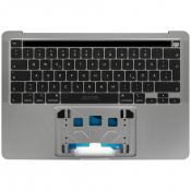 Topcase Handauflage Tastatur mit Touchbar für Macbook Pro 13" Retina A2251 2020 Grau
