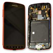 Original Display für Samsung Galaxy S4 Active i9295 mit Rahmen und vielen Inhalt rot