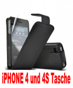 Apple iPhone 4 und 4S Tasche Cover Flip Case schwarz